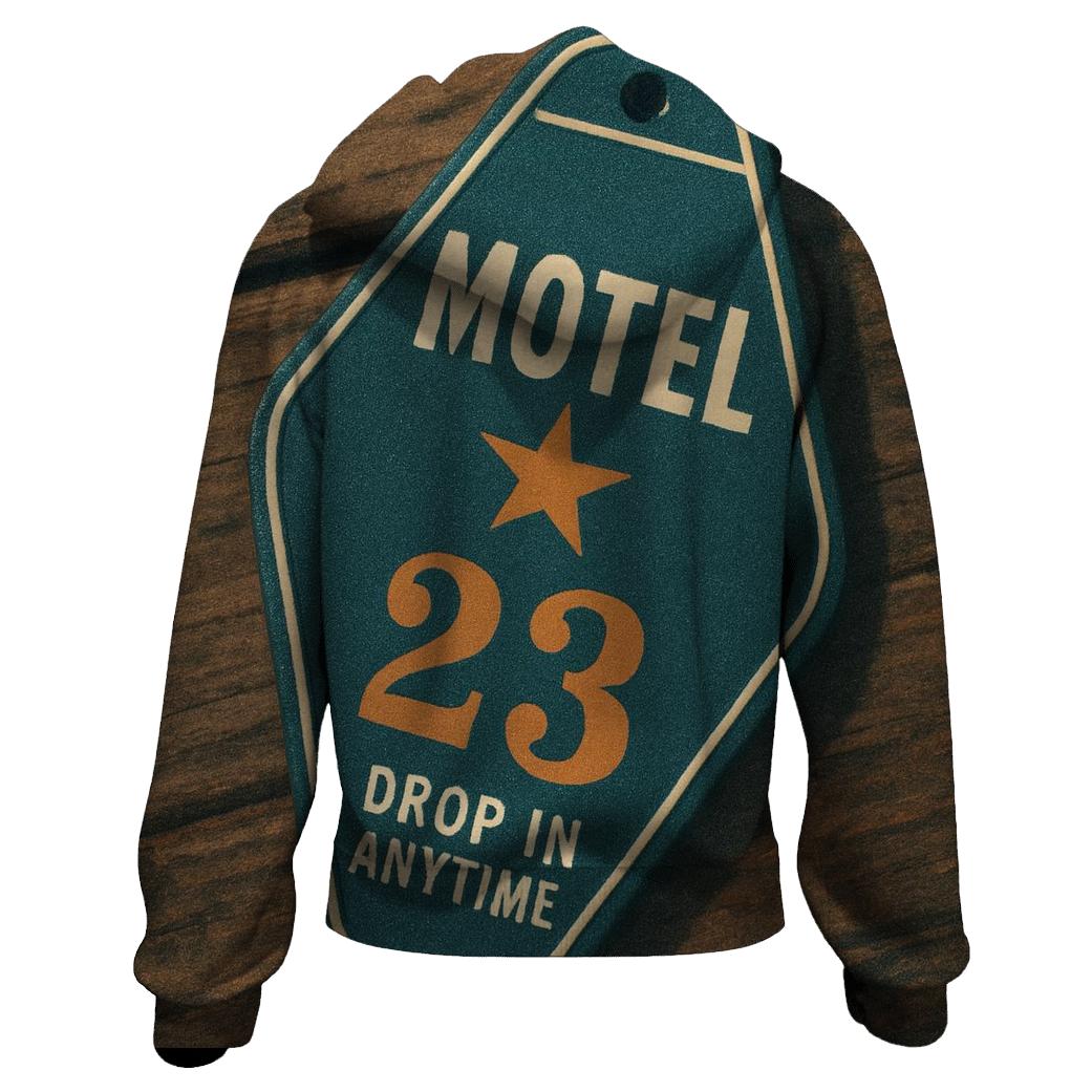 Classic Roadside Motel Key Tag Design printed hoodies