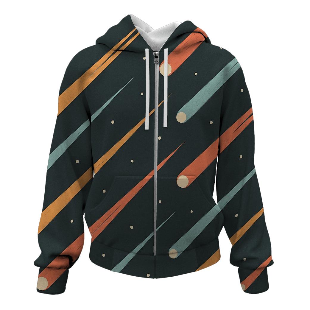 Comet Trail Fan Array zip-up hoodies