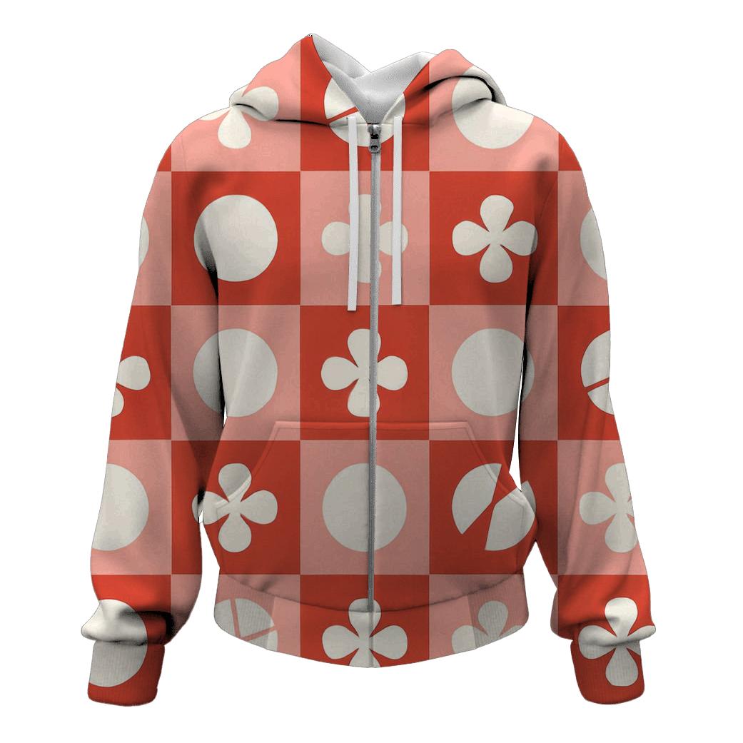 Peppermint Snowfall Grid lightweight hoodies