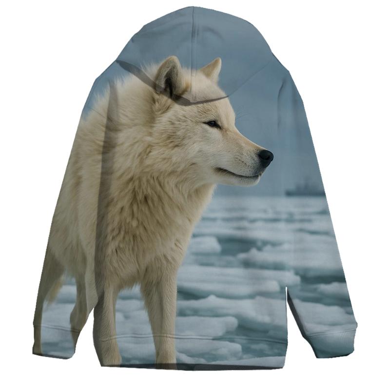 Arctic Wolf On Thawing Sea Ice custom hoodies