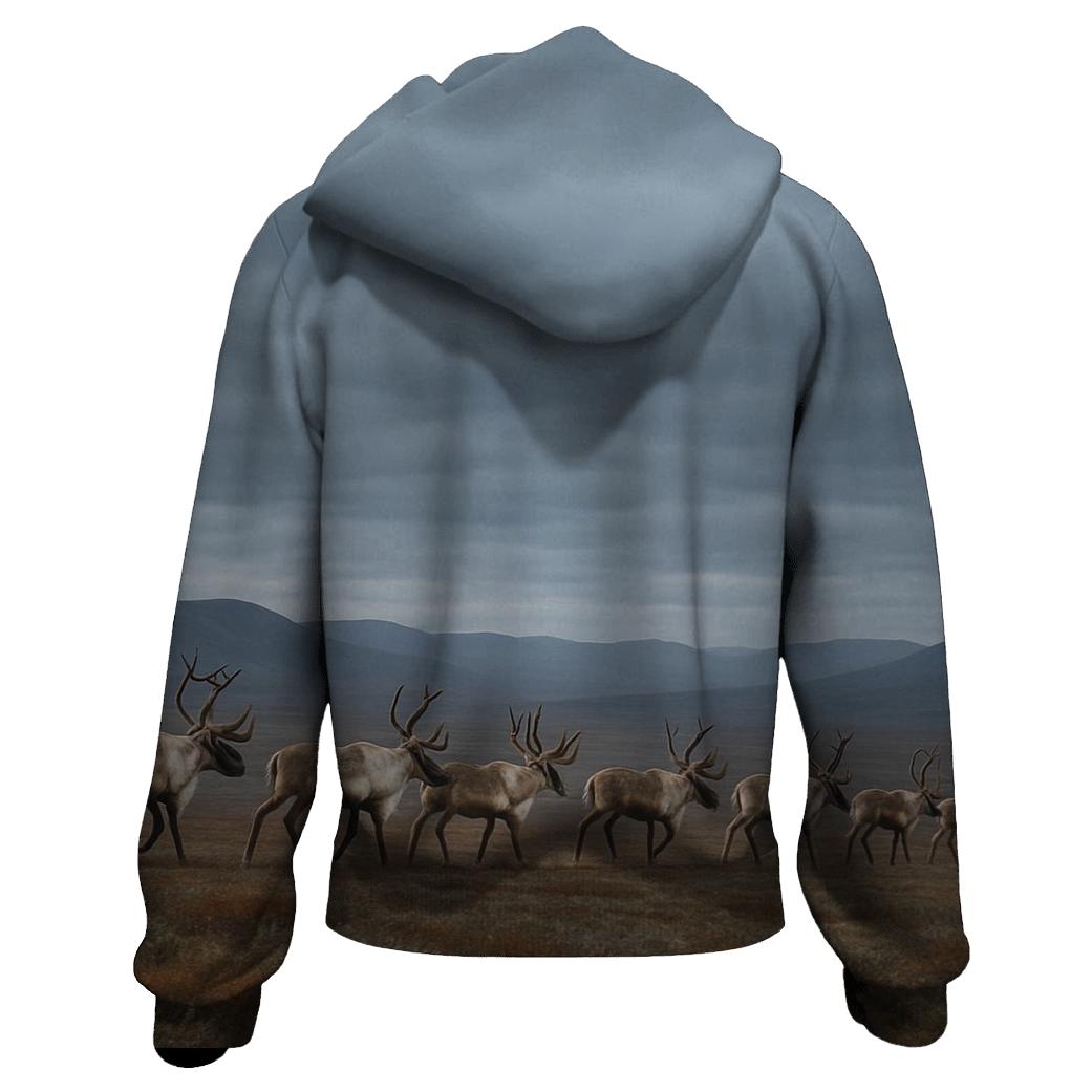 Tundra March Caribou Herd designer hoodies