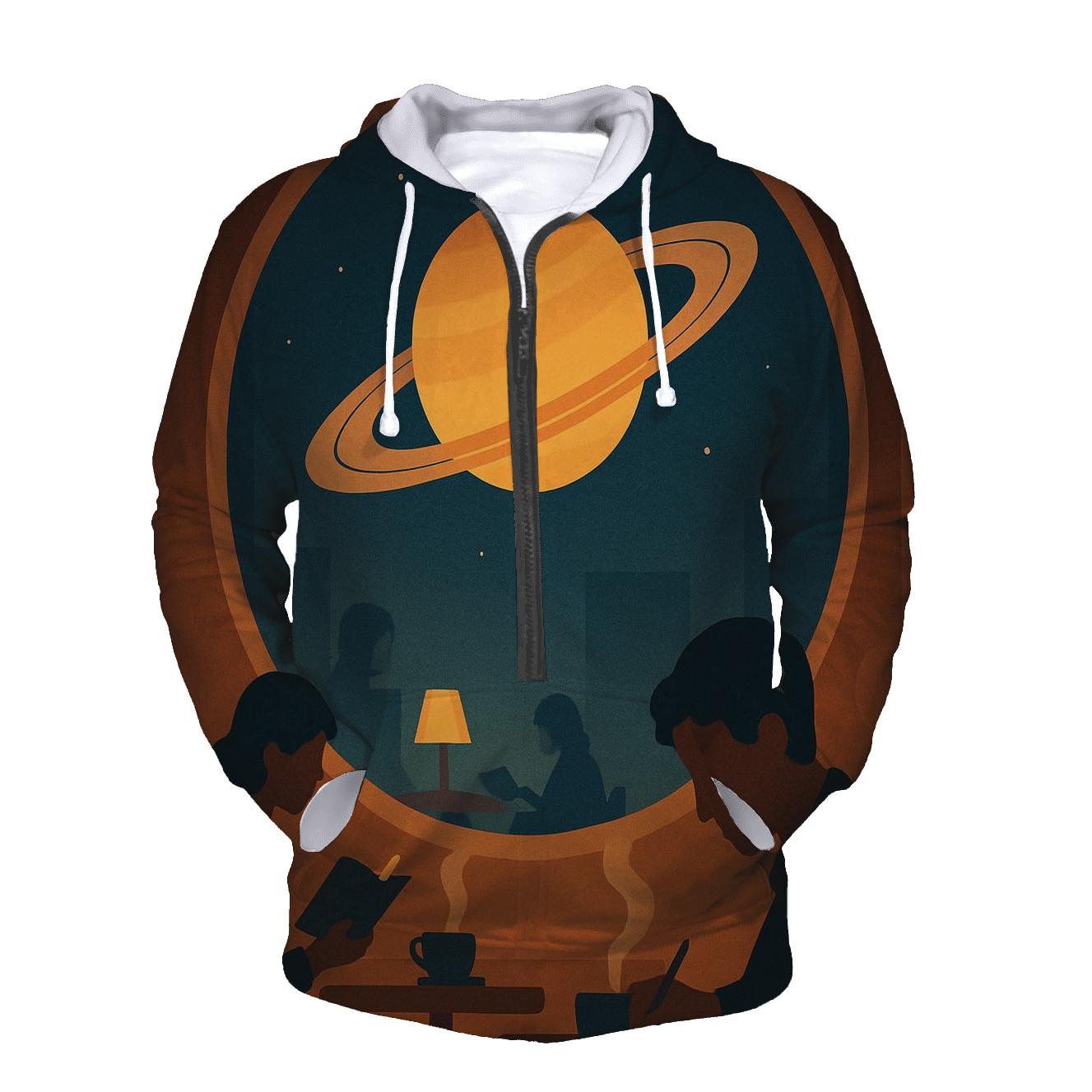Saturn Cafe Window Scene pullover hoodies