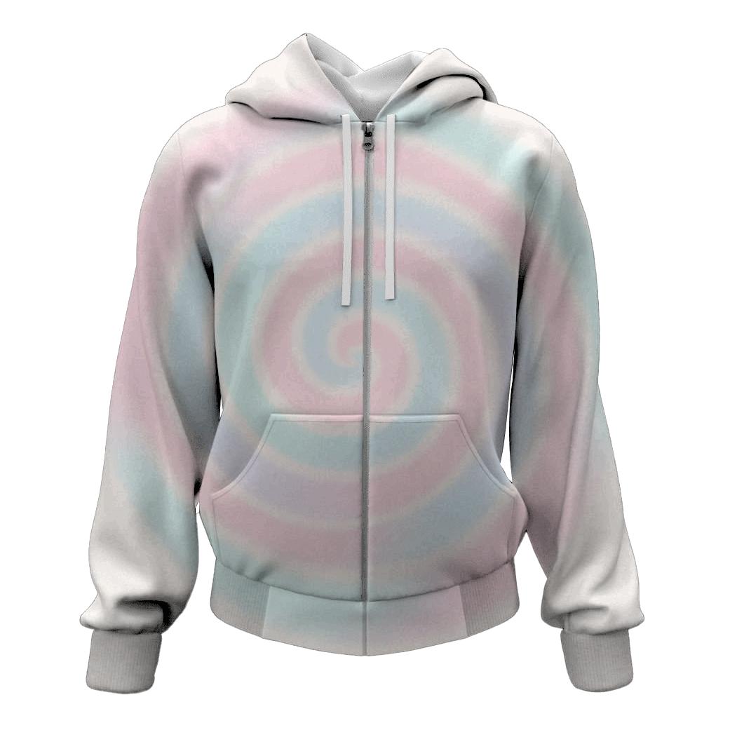 Cotton Candy Cloud Spiral Pastel premium hoodies