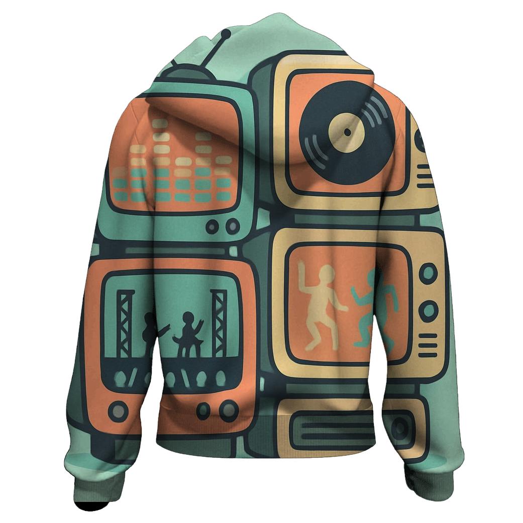 Retro TV Music Channel embroidered hoodies