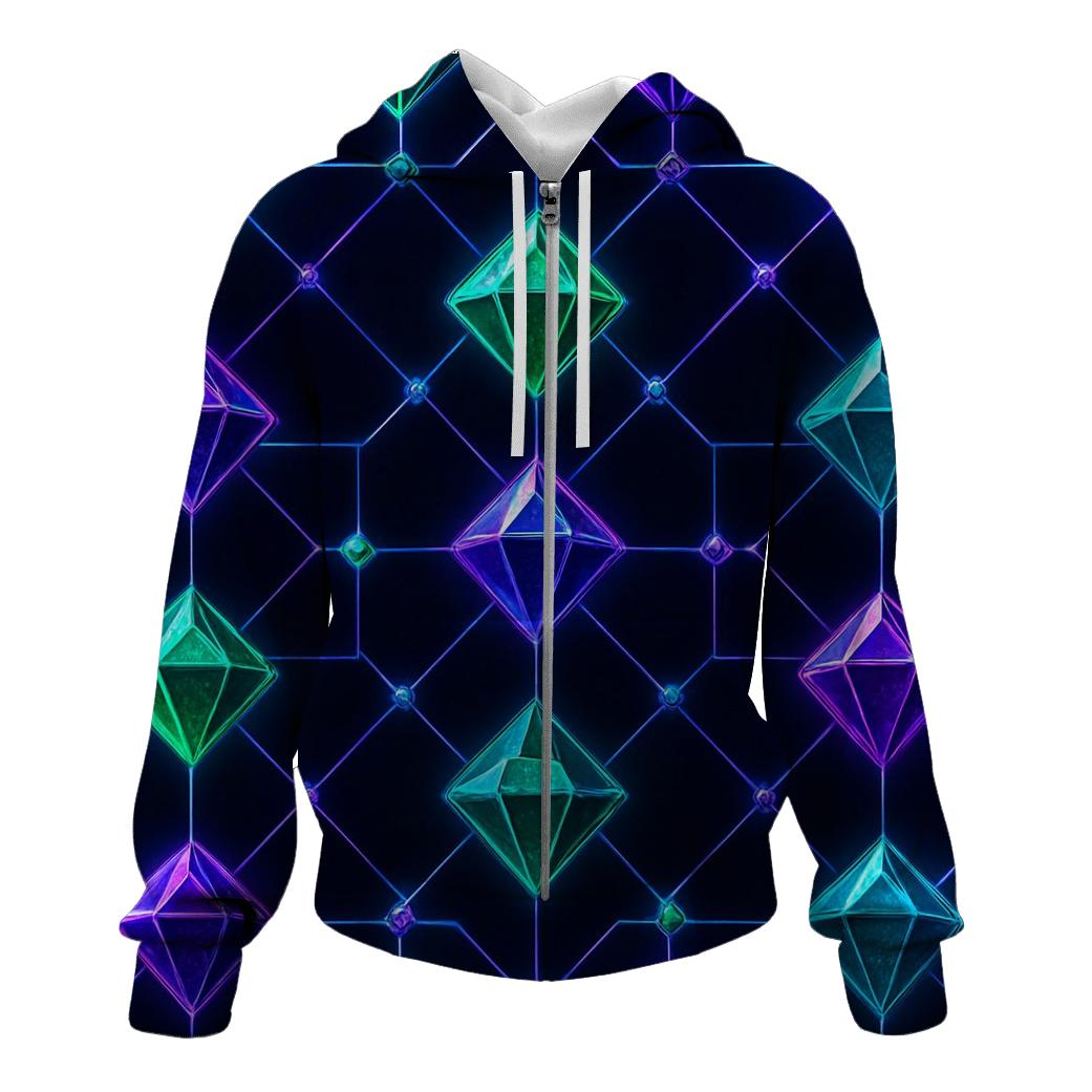 Electric Gemstone Lattice premium hoodies