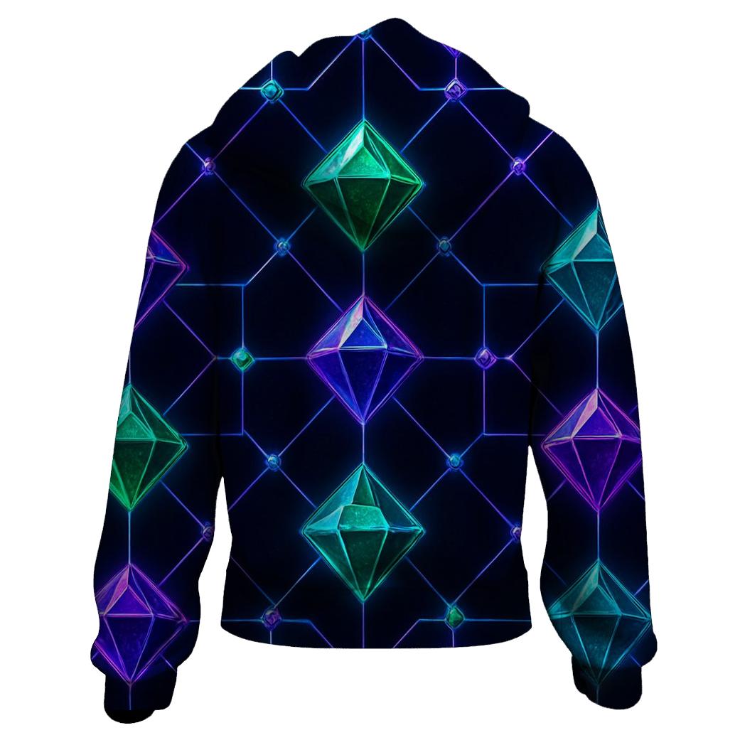 Electric Gemstone Lattice premium hoodies
