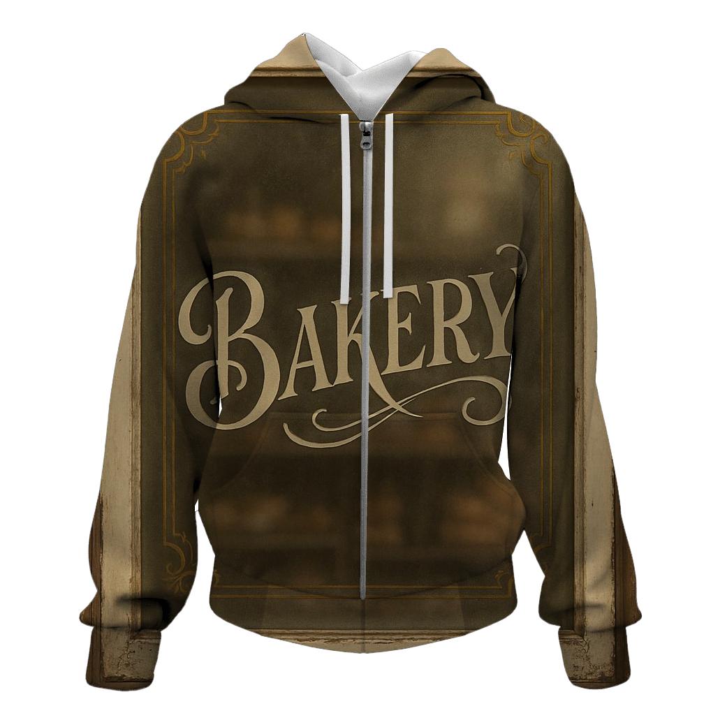 Antique Bakery Window Sign heavyweight hoodies