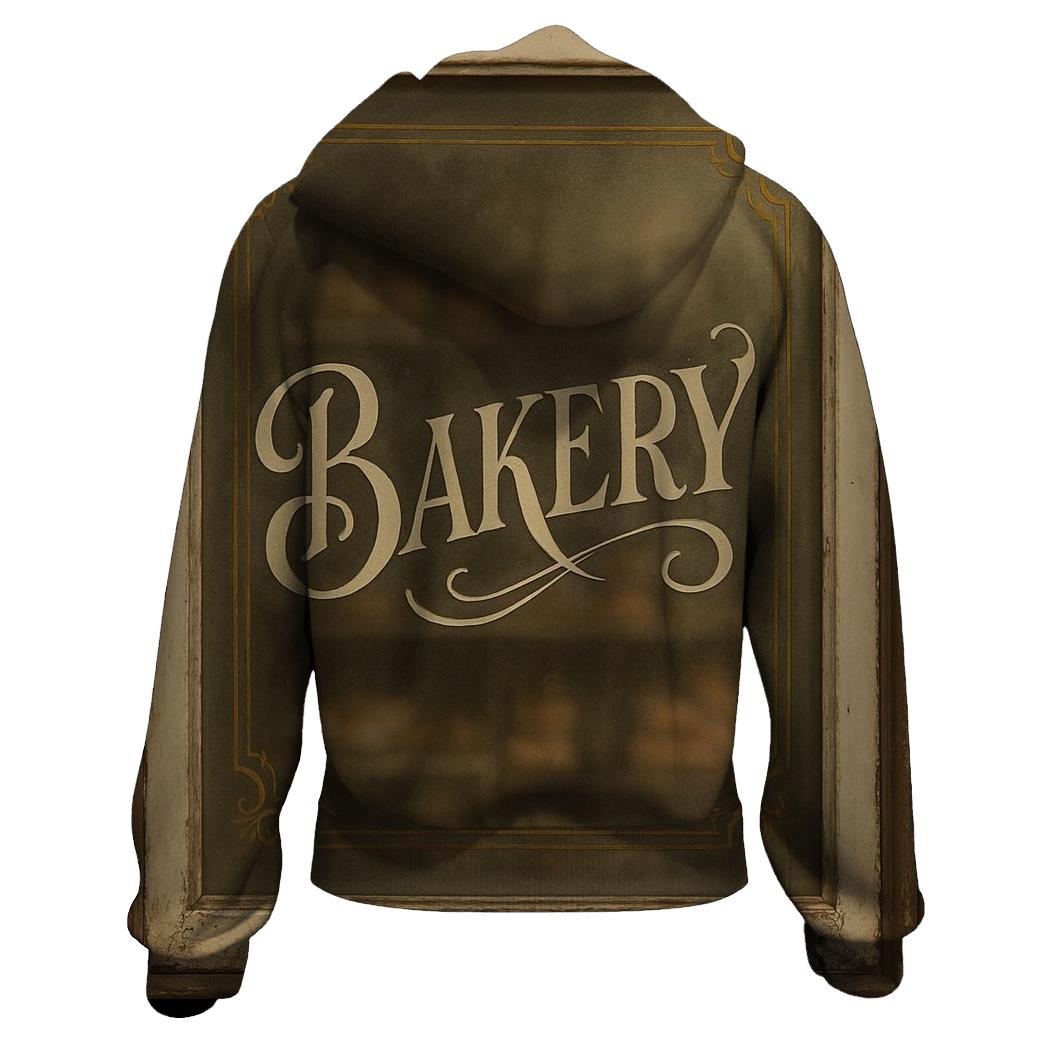 Antique Bakery Window Sign heavyweight hoodies