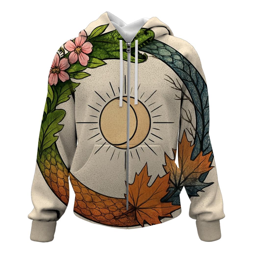 Forest Seasons Ouroboros Ring premium hoodies