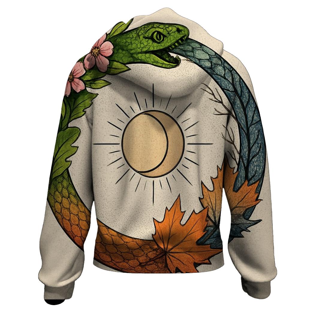 Forest Seasons Ouroboros Ring premium hoodies