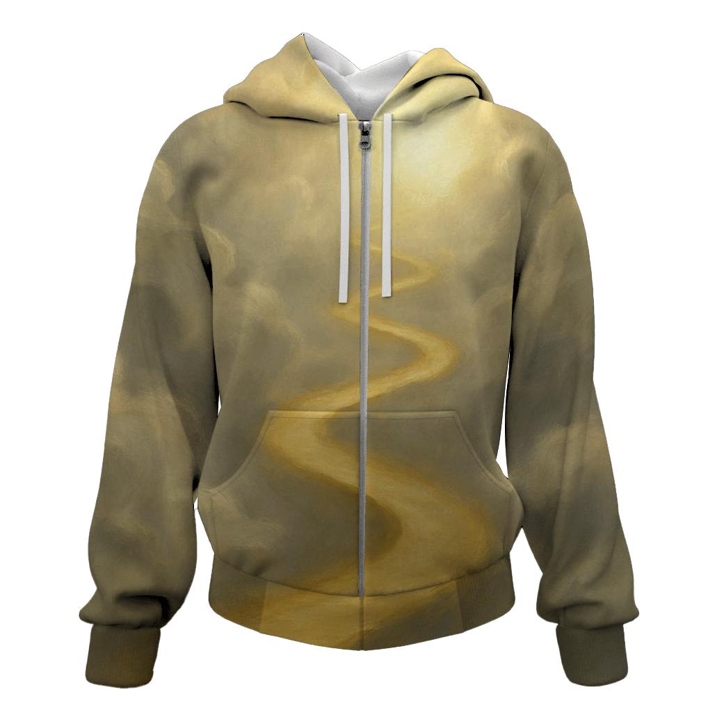 Golden Path Through Clouds premium hoodies