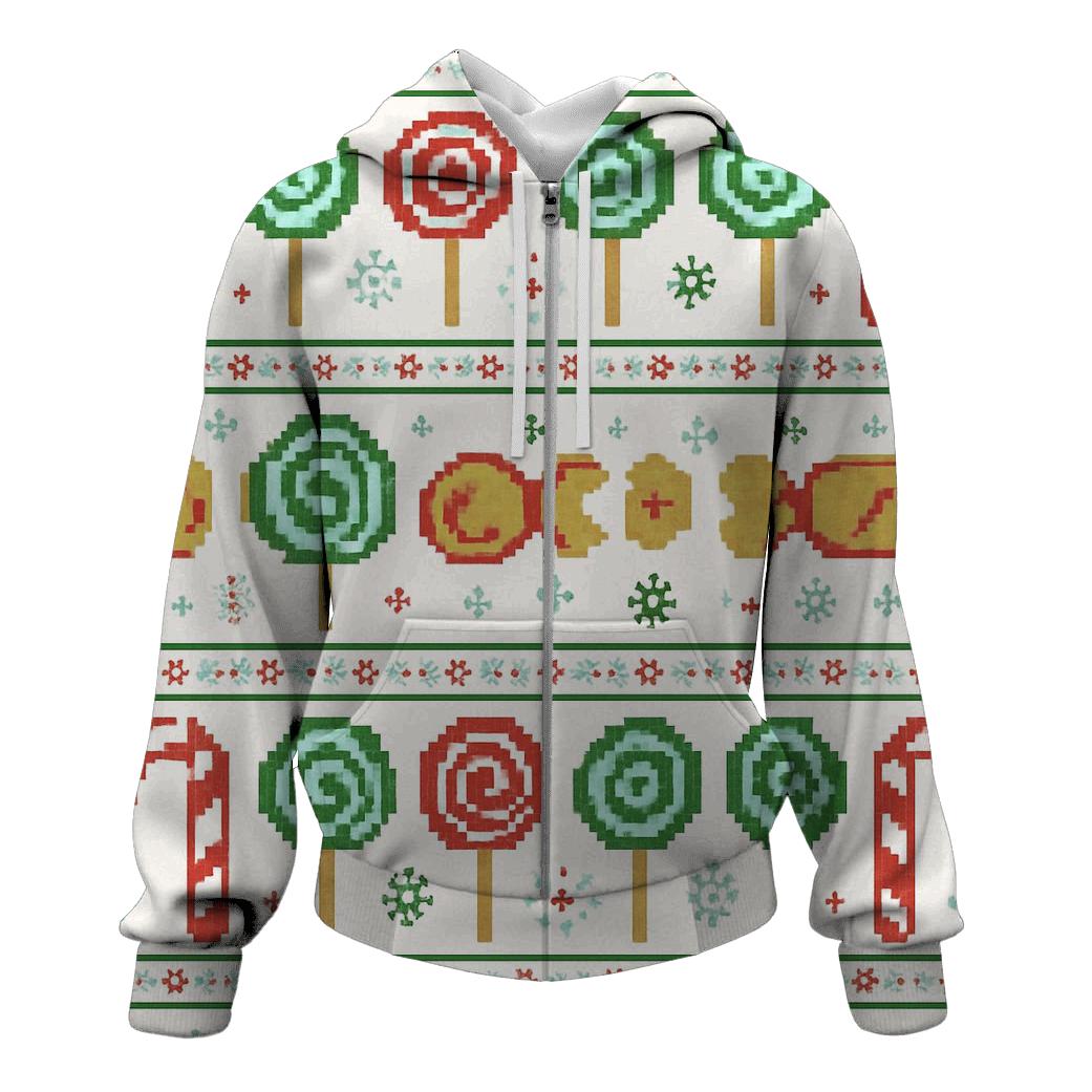 North Pole Candy Factory Stripe Design heavyweight hoodies