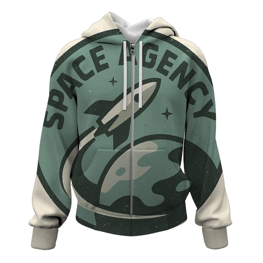 Retro Space Age Travel Badge heavyweight hoodies