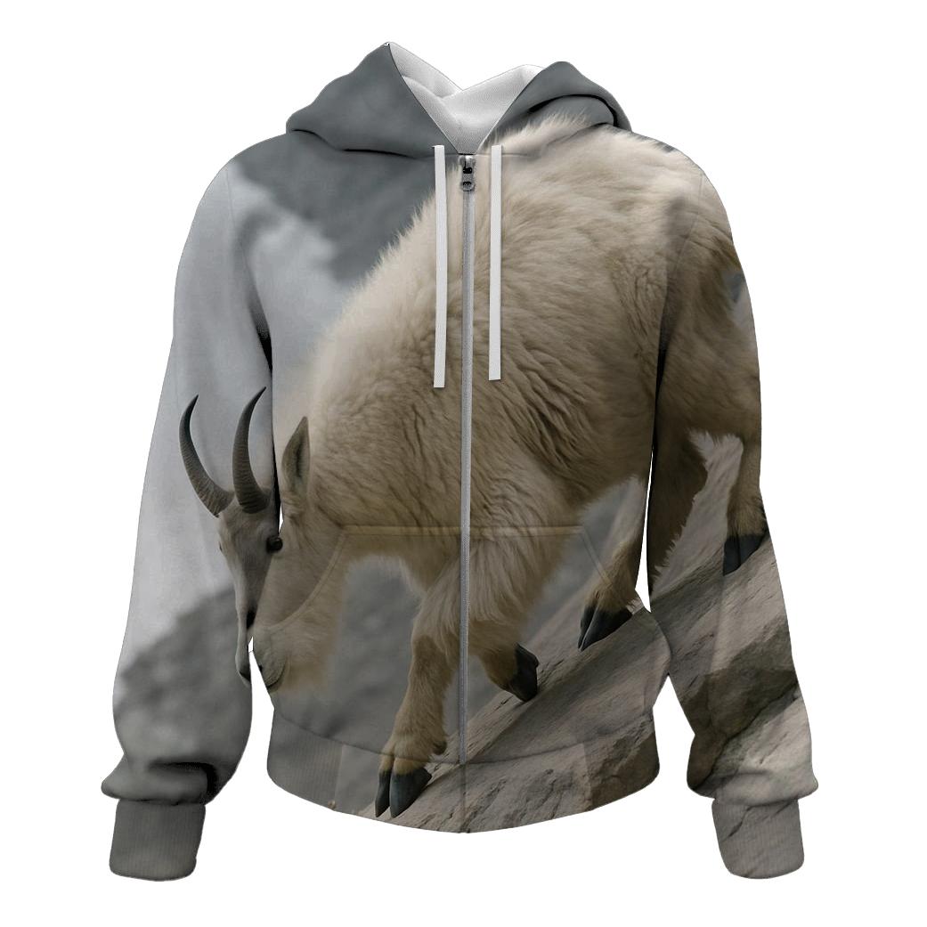 Snowfield Bound Mountain Goat custom hoodies