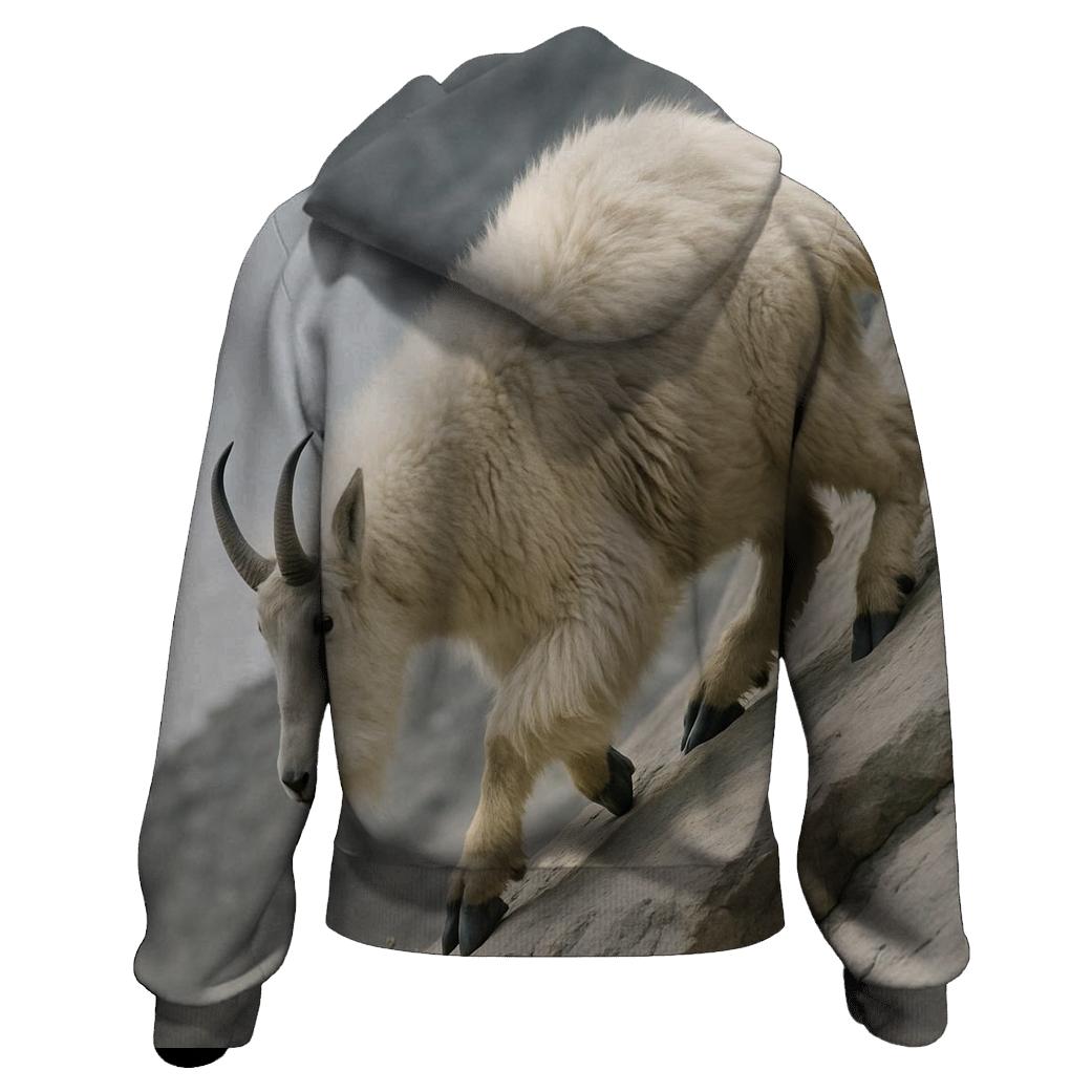 Snowfield Bound Mountain Goat custom hoodies