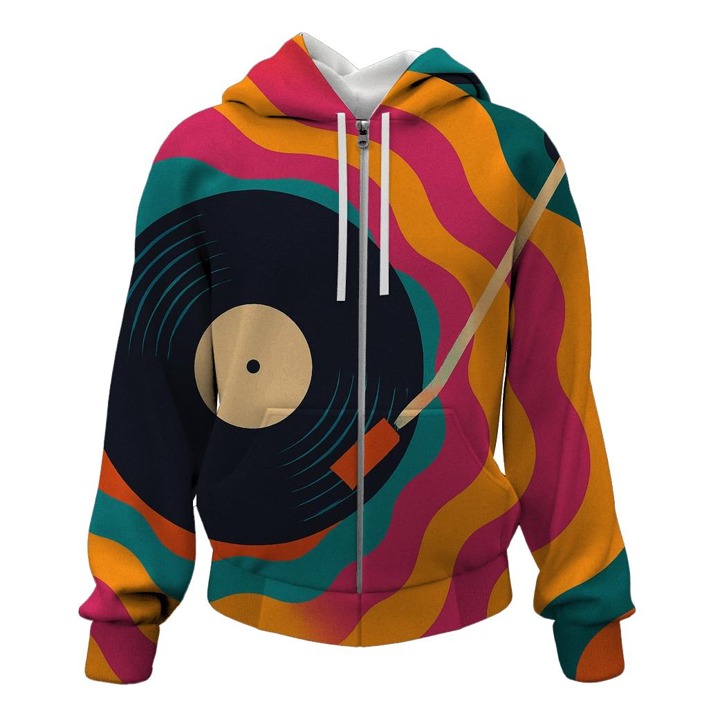 Psychedelic Record Spin heavyweight hoodies
