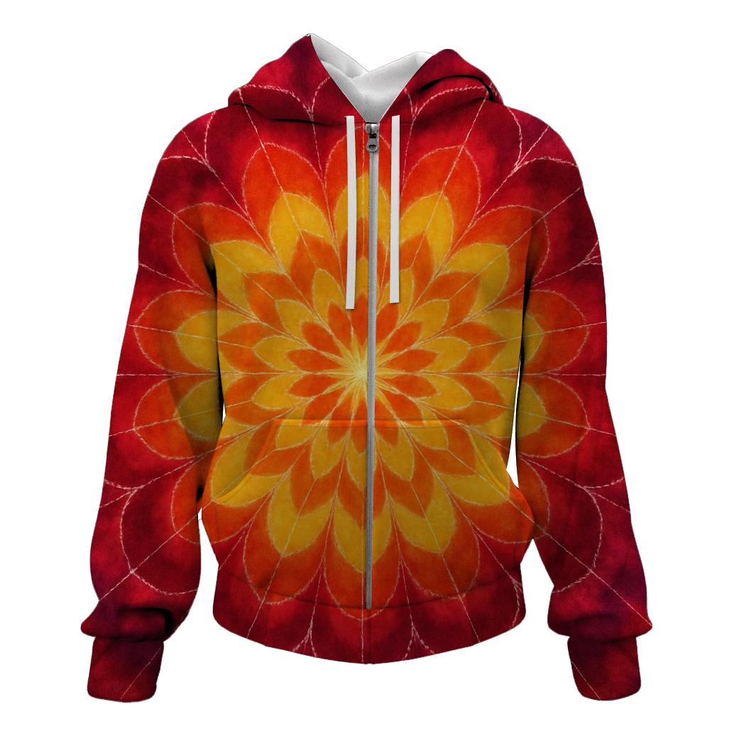 Solar Mandala Sunburst Overdye hoodie styles