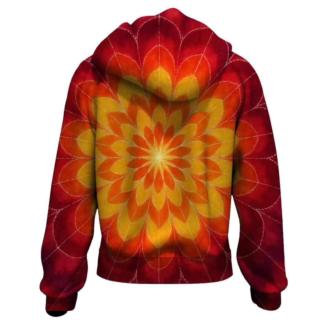 Solar Mandala Sunburst Overdye hoodie styles