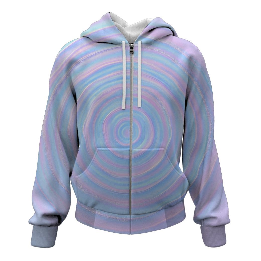 Pastel Hologram Ripple embroidered hoodies
