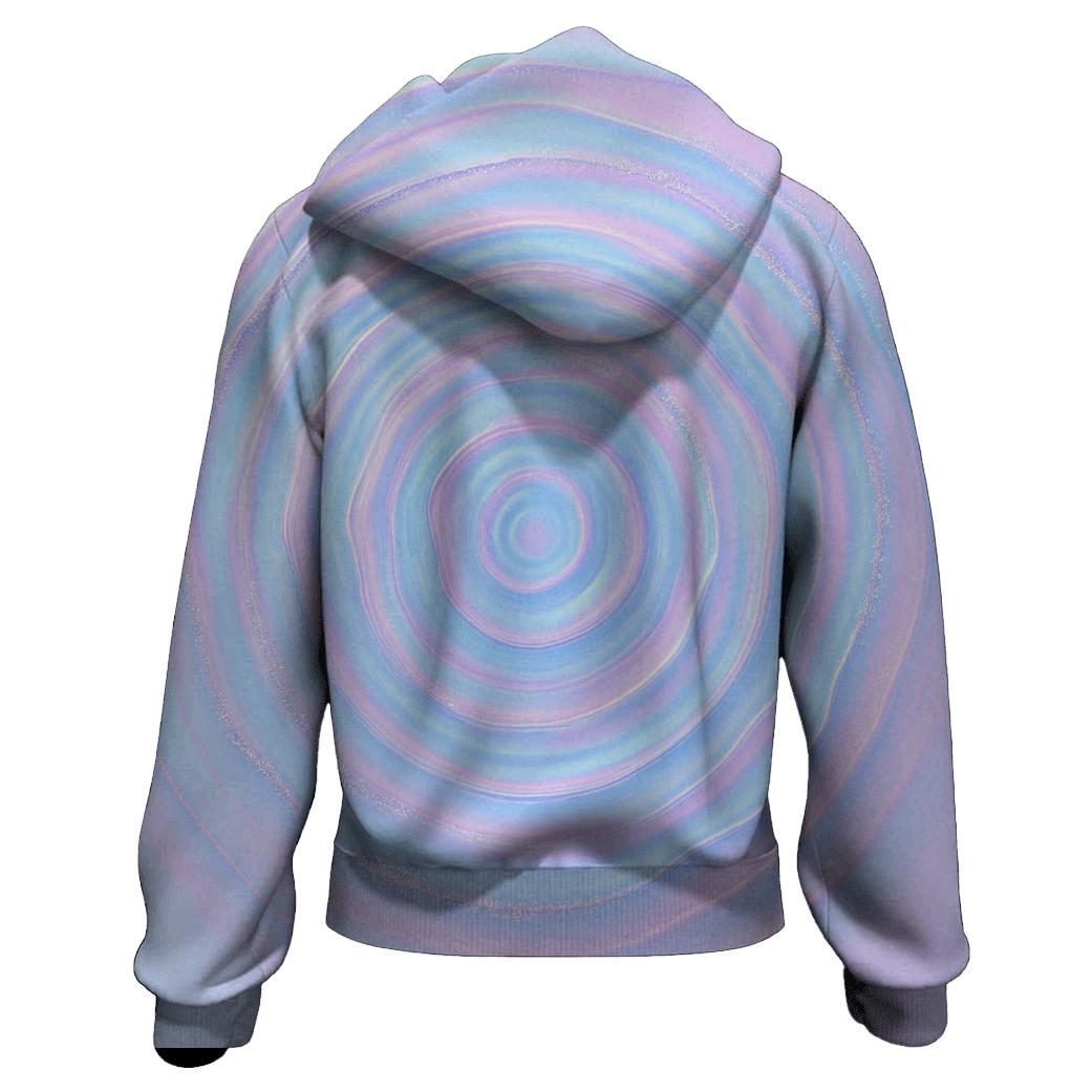 Pastel Hologram Ripple embroidered hoodies