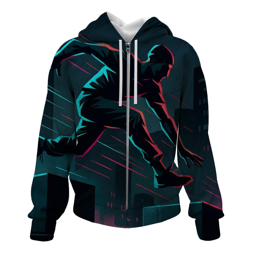 City Night Parkour Run lightweight hoodies