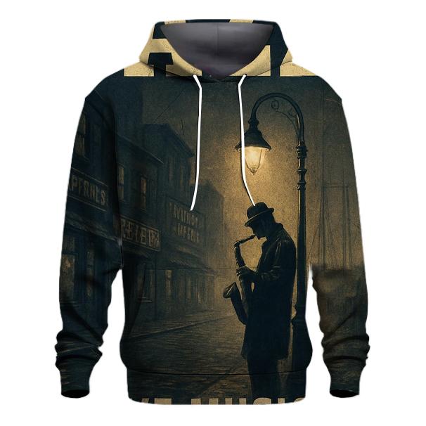 Old Harbor Night Jazz Poster embroidered hoodies