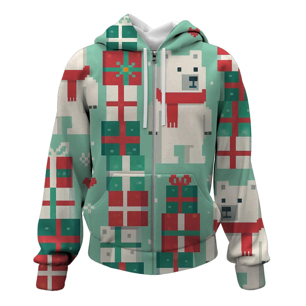 Polar Bear Present Stack Design hoodie styles
