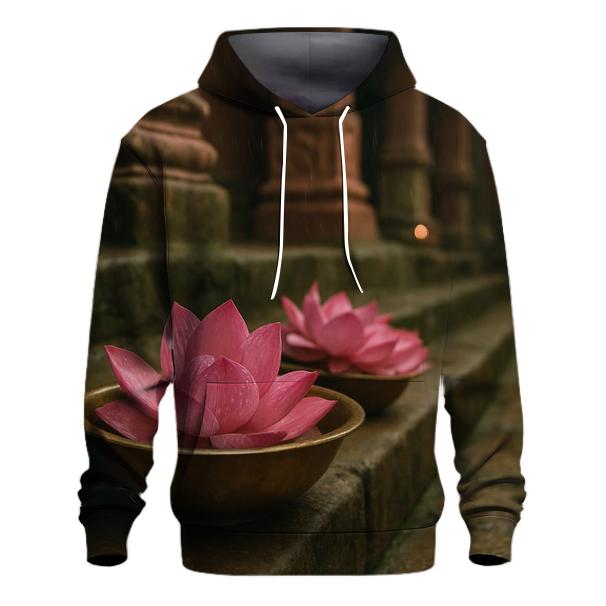 Monsoon Lotus On Temple Step premium hoodies