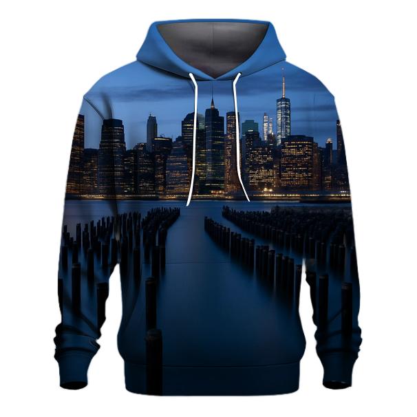 Blue Hour Reflections Over The East River heavyweight hoodies