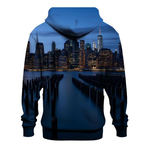 Blue Hour Reflections Over The East River heavyweight hoodies