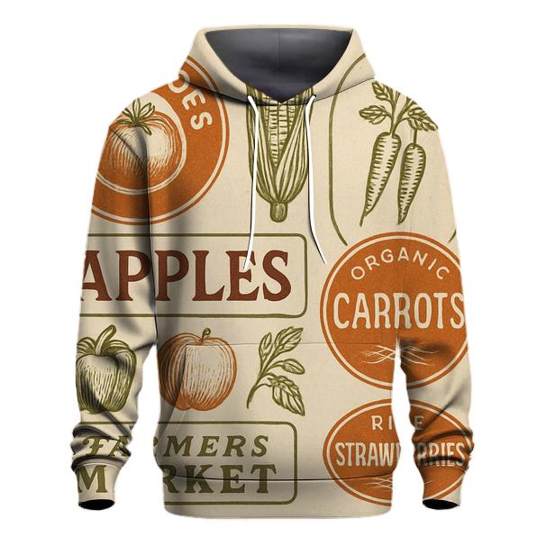 Rustic Farmers Market Label Set hoodie trends