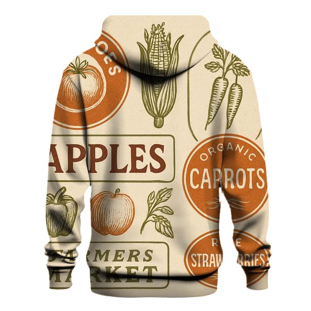 Rustic Farmers Market Label Set hoodie trends