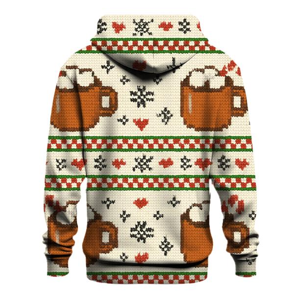 Hot Cocoa Mug Stripe Mashup Design hoodies fashion