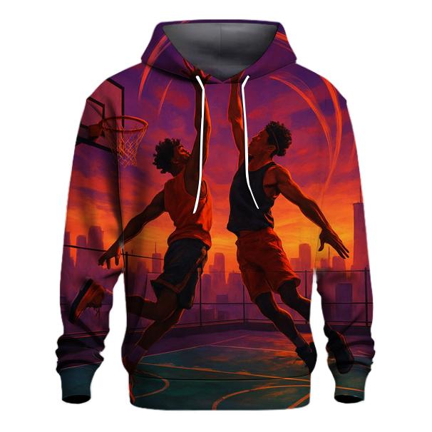 Urban Rooftop Basketball Clash printed hoodies