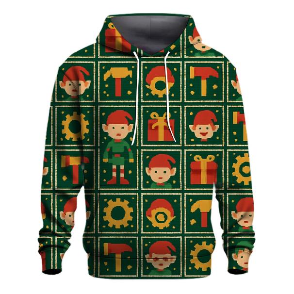 Elves Workshop Gear Grid Design hoodies fashion