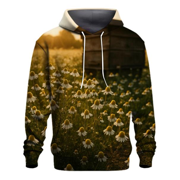 Sunlit Field Of Chamomile Beside Old Apiary hoodie styles