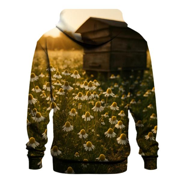 Sunlit Field Of Chamomile Beside Old Apiary hoodie styles