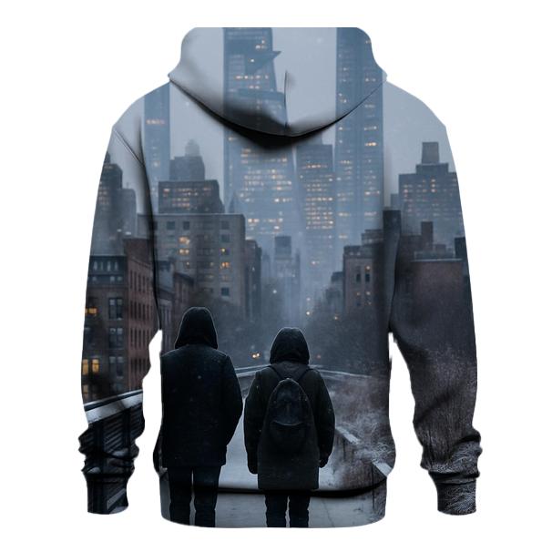 Snow Flurries Over Midtown From The High Line printed hoodies
