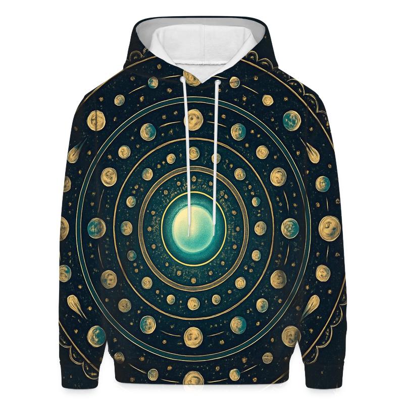 Luminous Planetary Mandala lightweight hoodies