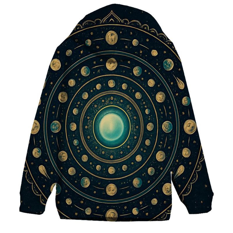 Luminous Planetary Mandala lightweight hoodies