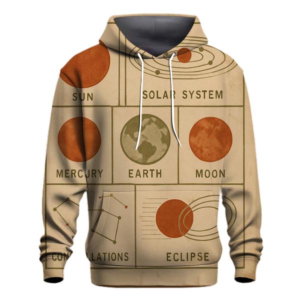 Vintage Classroom Science Chart embroidered hoodies