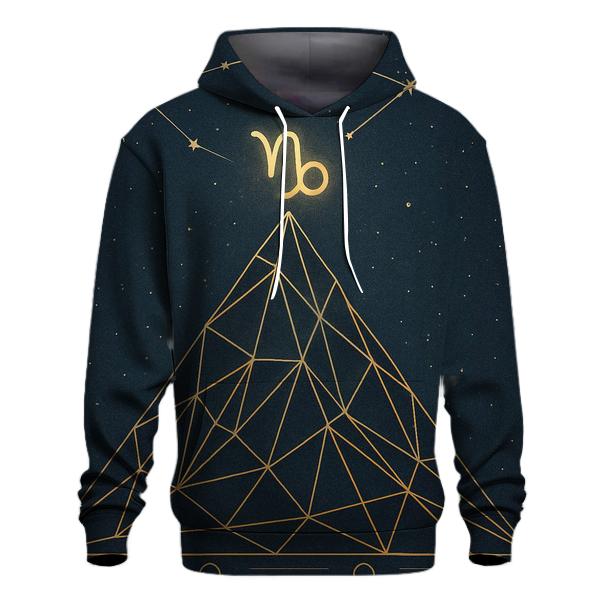 Capricorn Celestial Mountain Grid pullover hoodies