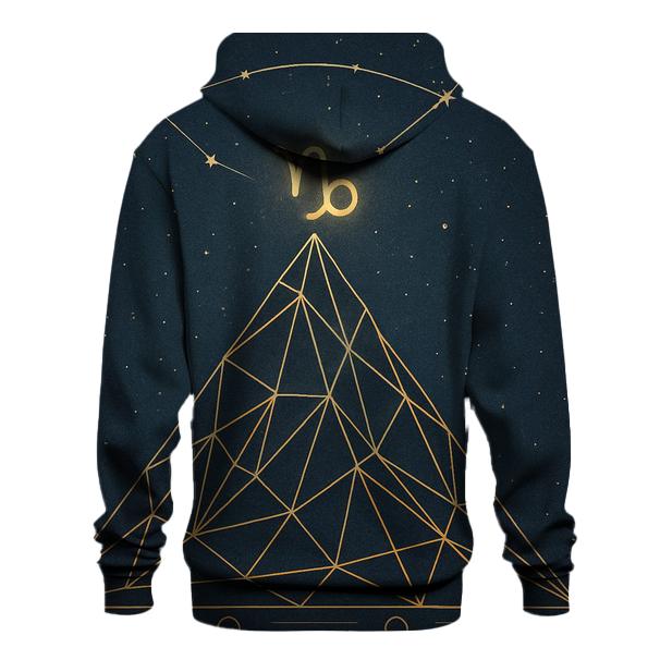 Capricorn Celestial Mountain Grid pullover hoodies