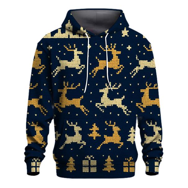 Midnight Reindeer Skyline Bands Design zip-up hoodies