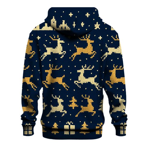 Midnight Reindeer Skyline Bands Design zip-up hoodies