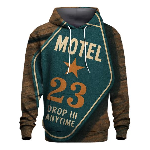 Classic Roadside Motel Key Tag Design hoodie styles
