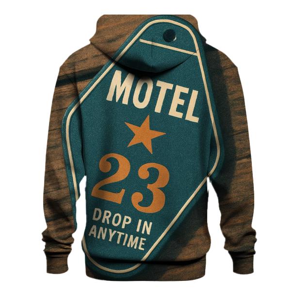 Classic Roadside Motel Key Tag Design hoodie styles