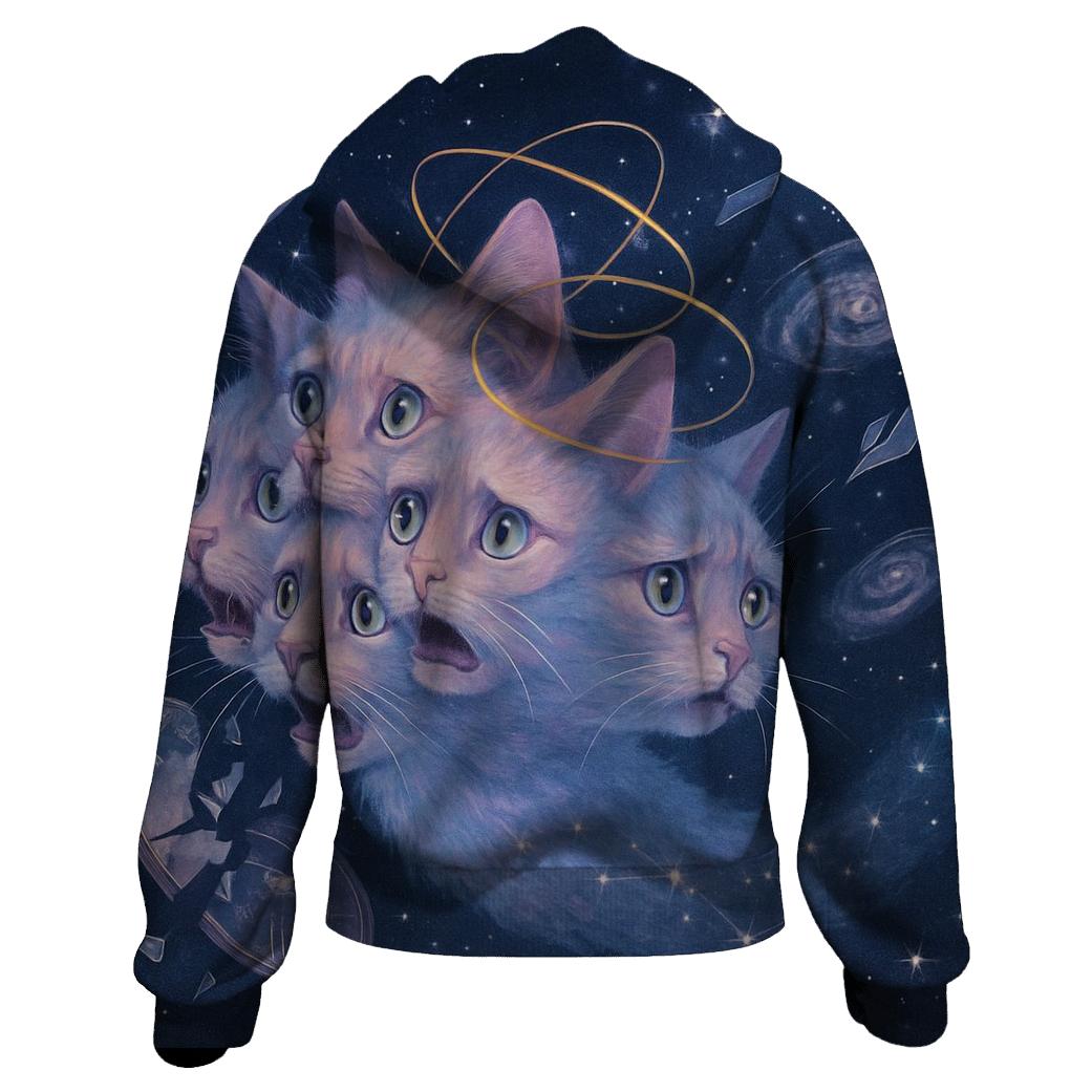 Cat Of Collapsing Timelines zip-up hoodies