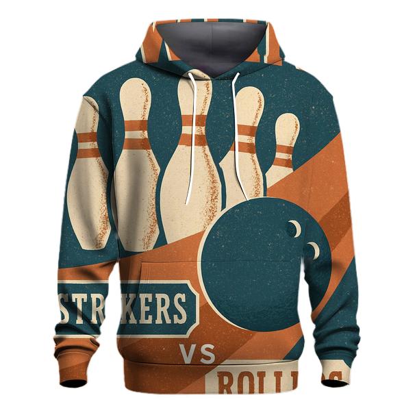 Retro Bowling Alley League Poster zip-up hoodies
