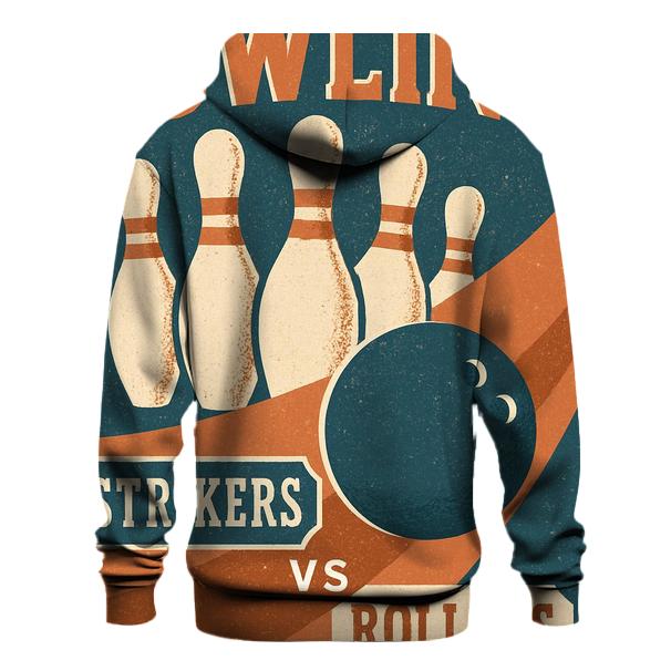 Retro Bowling Alley League Poster zip-up hoodies